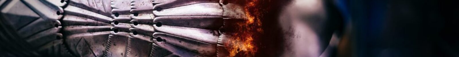 Close,Up,Of,A,Medieval,Steel,Armour,With,Iron,Glove